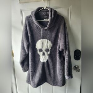 Z Avenue Fuzzy Skull Hoodie XL